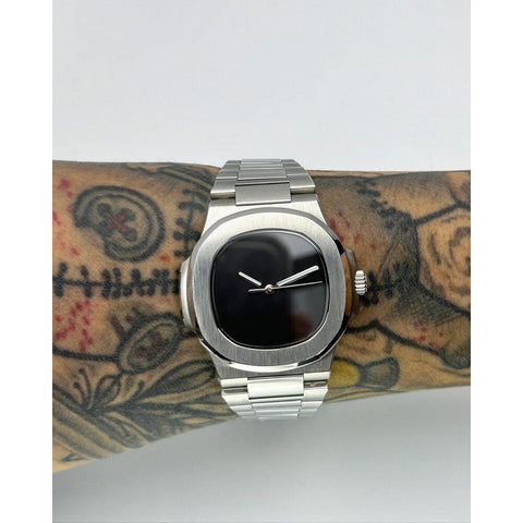 PINTIME Men's Watches Business Stainless Steel Simple Classic Quartz Watch Waterproof Luminous Round Male Relogio