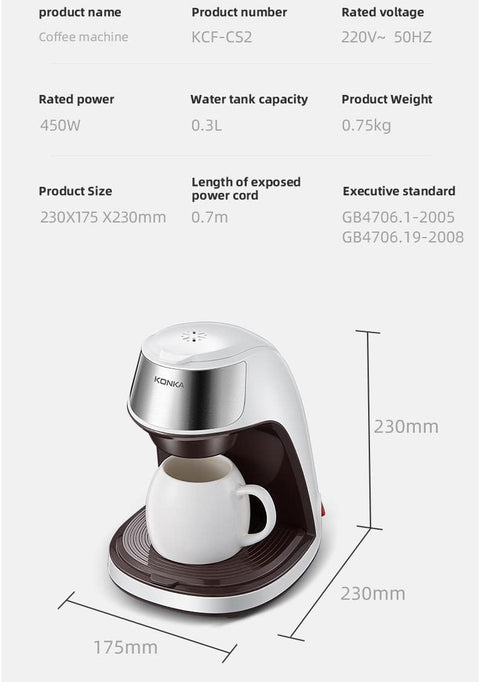 New Coffee Machine Fully Automatic Home Office Mini American Small Portable Coffee Maker