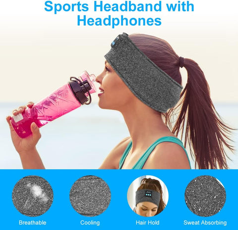 Wireless Bluetooth Headband – Sleep & Sports Headphones with Noise Cancellation & Long Battery Life