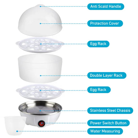 Electric egg cooker double layer egg cooker mini steamer egg cooker kitchen cooking breakfast machine new multi-function 220V
